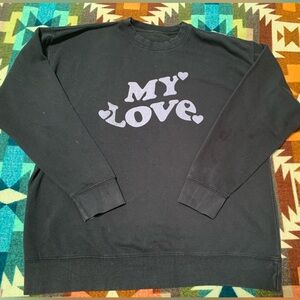 Black 'My Love' Womens Sweater